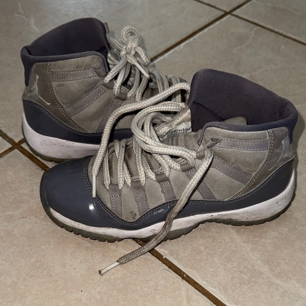 Nike Cool Gray 11 White High-Top Sneakers